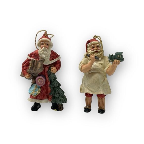 Vintage Lot of 5 Ceramic Christmas Ornaments Santa Bear Snowman AGC Summit - Picture 11 of 13